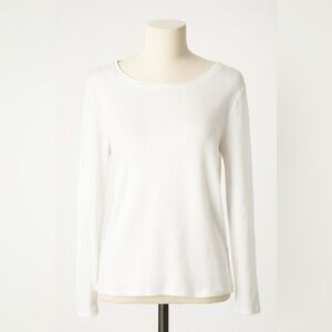J. Crew Classic White Ribbed Top 2X